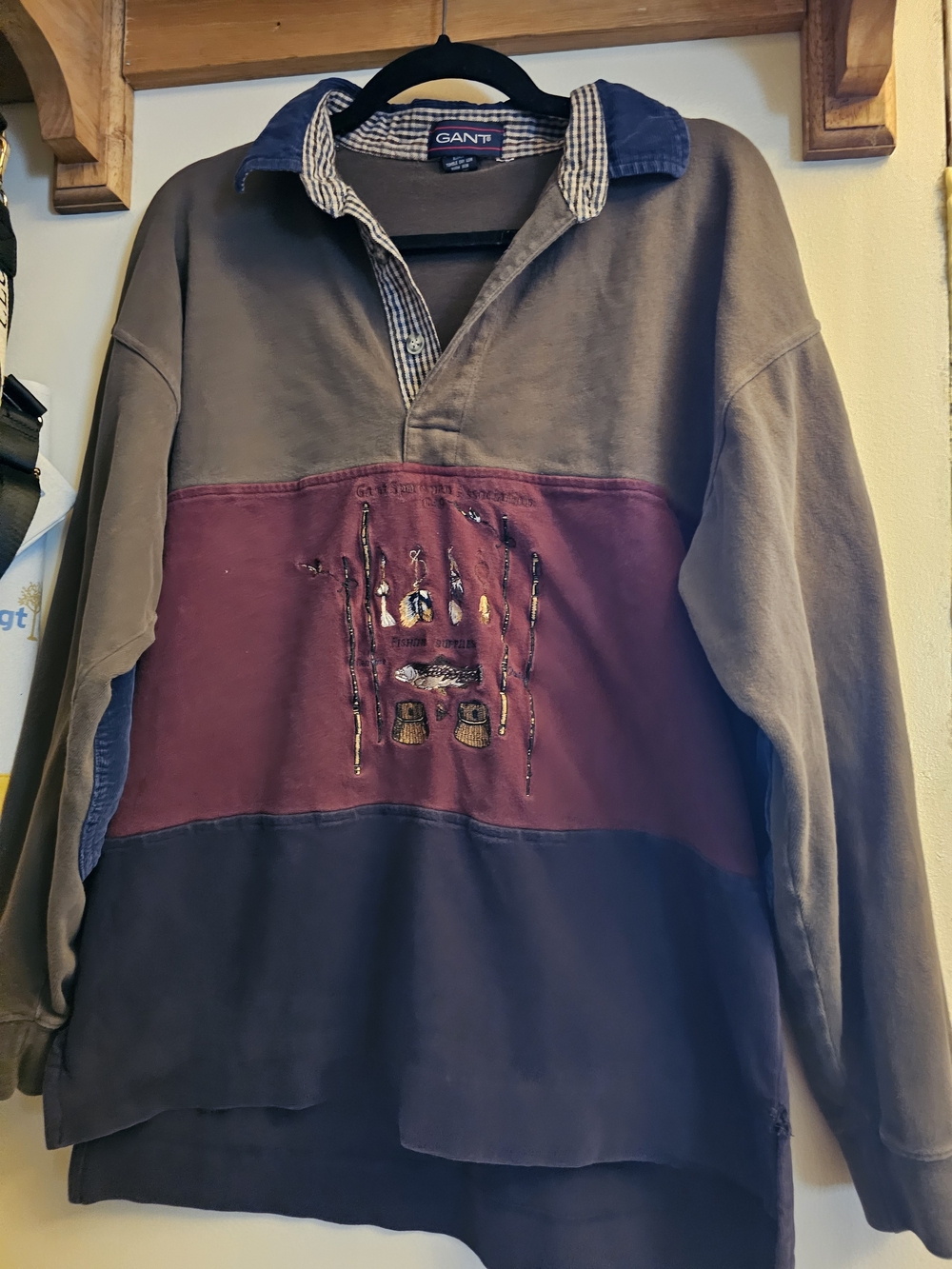 GANT Men's Multi-Color Rugby Shirt with Embroidered Front